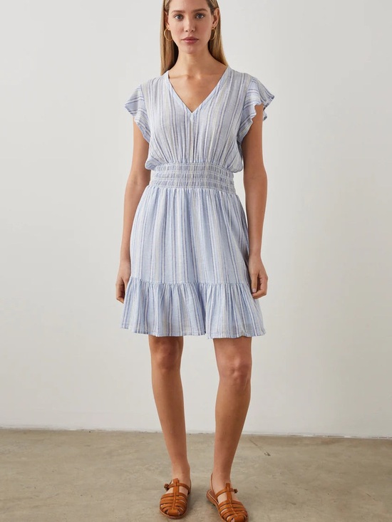 Rails Dresses & Skirts - NWT Rails Tara Napoli Stripe Smocked Linen Blend Mini Dress XS
